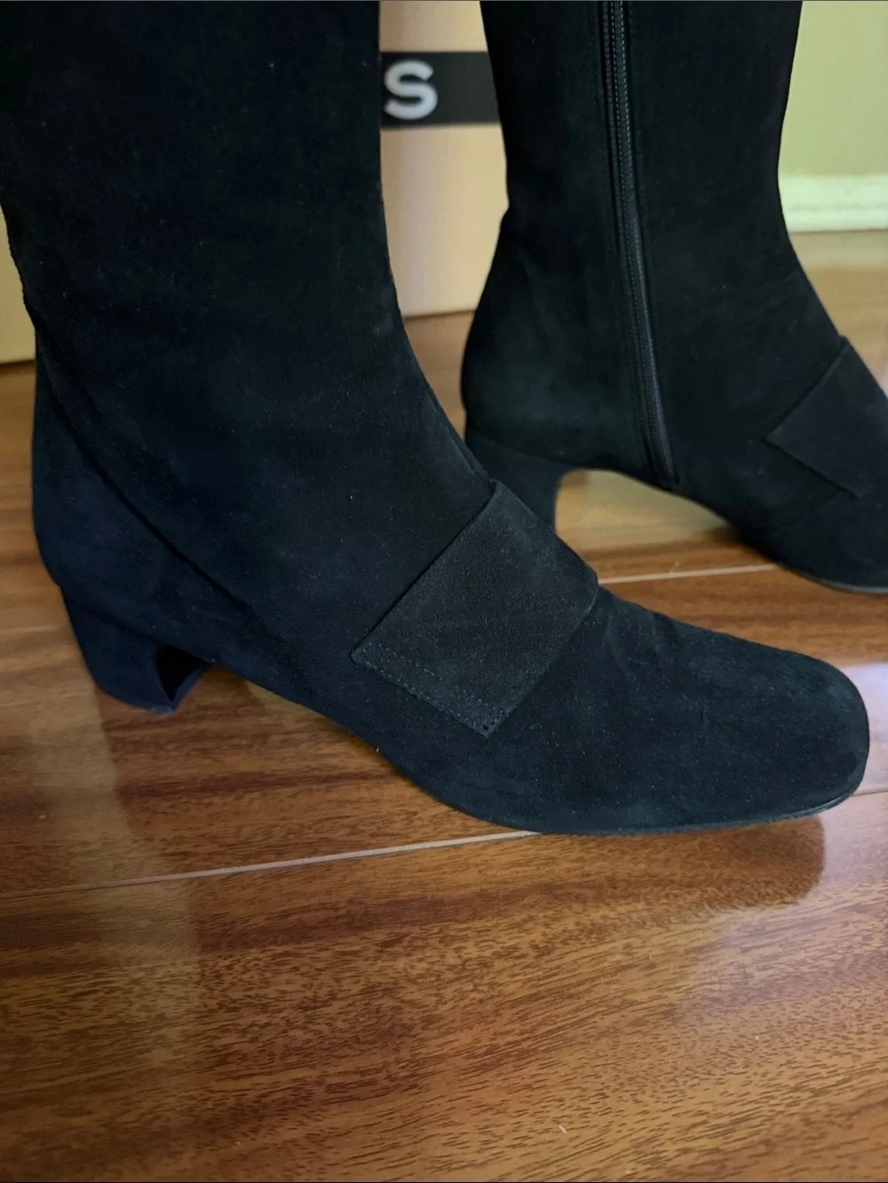 Rochas Black Suede Over-the-Knee Boots